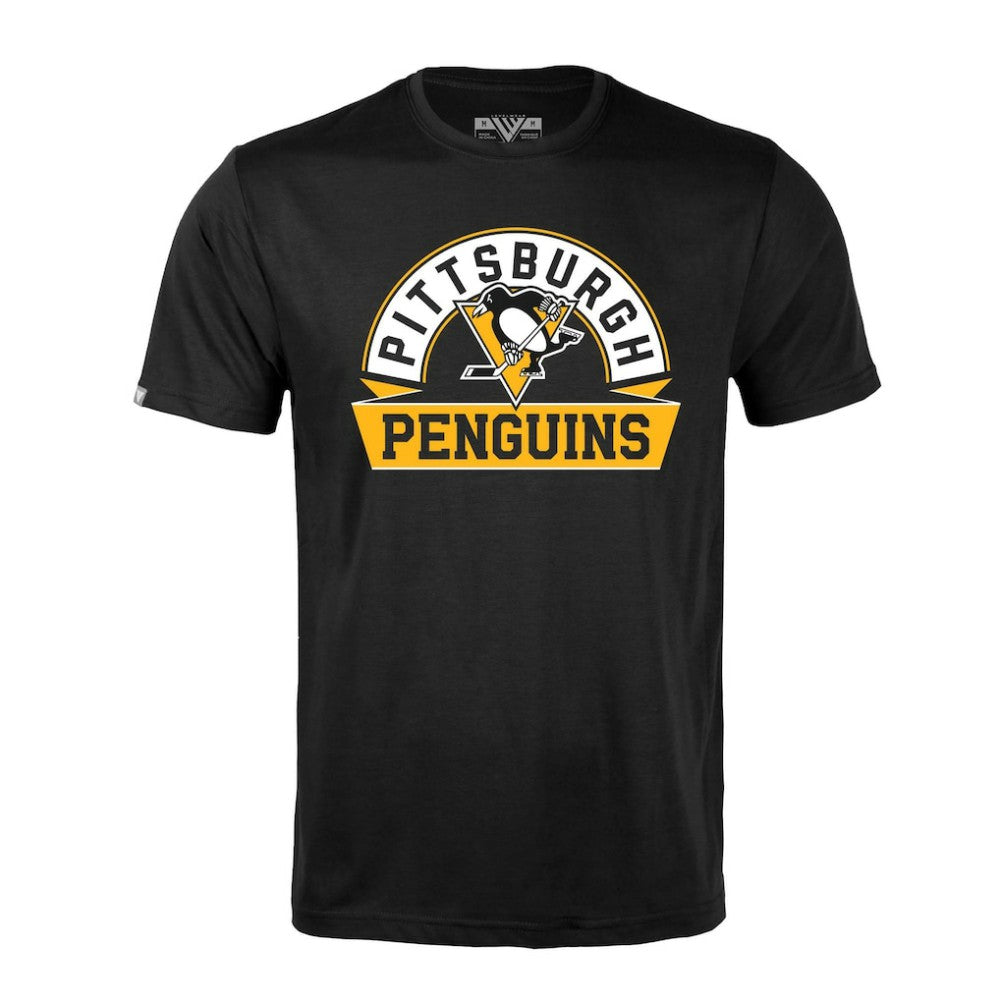 NHL Pittsburgh Penguins Levelwear Richmond Banner Arch T-Shirt - Black