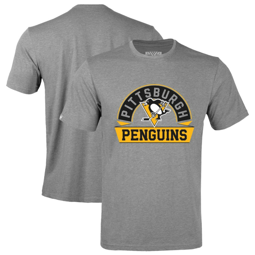 NHL Pittsburgh Penguins Levelwear Richmond Banner Arch T-Shirt - Gray