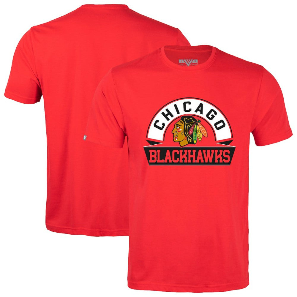 NHL Chicago Blackhawks Levelwear Richmond Banner Arch T-Shirt - Red