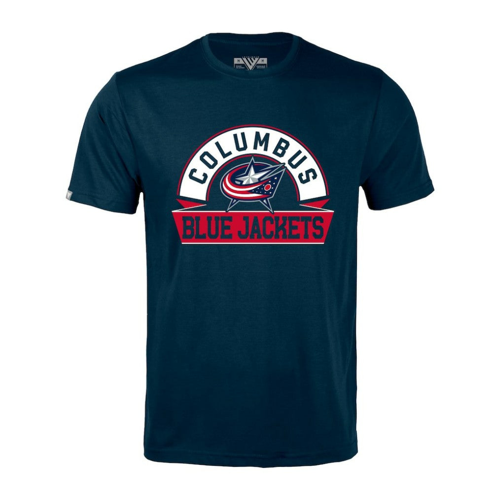 NHL Columbus Blue Jackets Levelwear Richmond Banner Arch T-Shirt - Navy