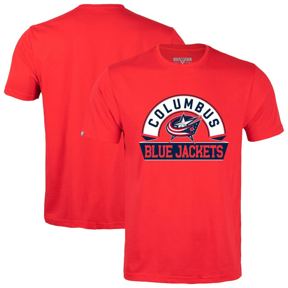 NHL Columbus Blue Jackets Levelwear Richmond Banner Arch T-Shirt - Red
