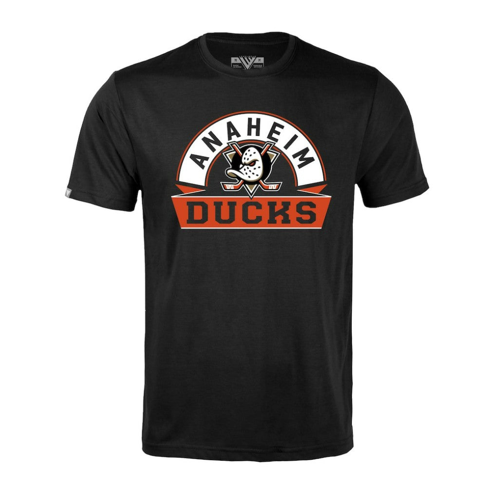 NHL Anaheim Ducks Levelwear Richmond Banner Arch T-Shirt - Black