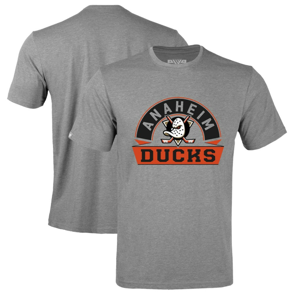 NHL Anaheim Ducks Levelwear Richmond Banner Arch T-Shirt - Gray