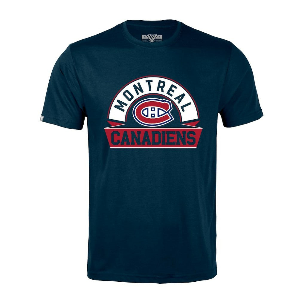 NHL Montreal Canadiens Levelwear Richmond Banner Arch T-Shirt - Navy