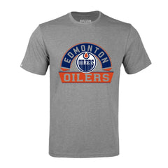 NHL Edmonton Oilers Levelwear Richmond Banner Arch T-Shirt - Gray