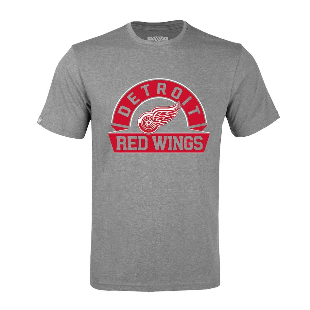 NHL Detroit Red Wings Levelwear Richmond Banner Arch T-Shirt - Gray