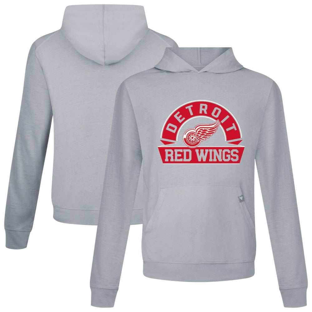 NHL Detroit Red Wings Levelwear Relay Banner Arch Pullover Hoodie - Gray