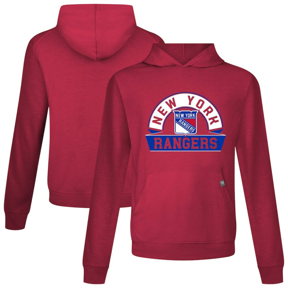 NHL New York Rangers Levelwear Relay Banner Arch Pullover Hoodie - Red
