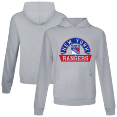 NHL New York Rangers Levelwear Relay Banner Arch Pullover Hoodie - Gray