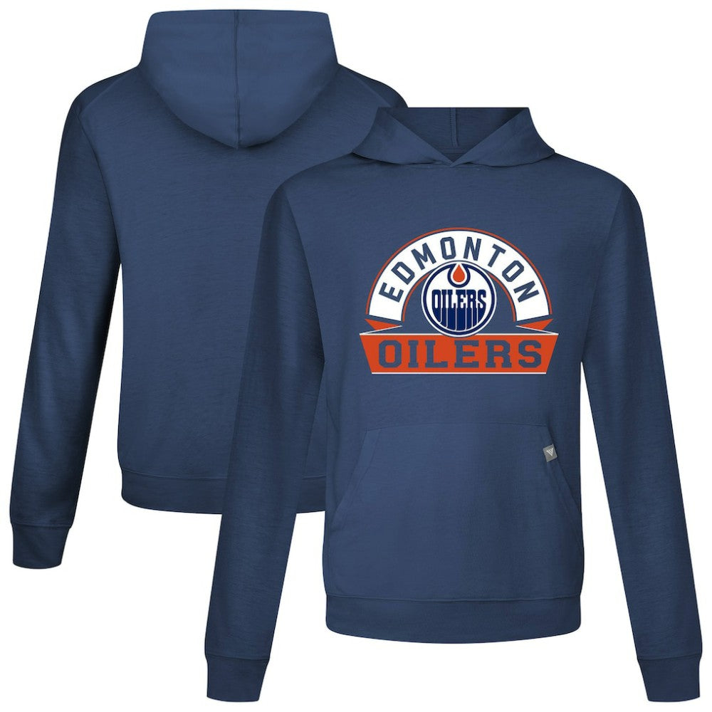 NHL Edmonton Oilers Levelwear Relay Banner Arch Pullover Hoodie - Navy