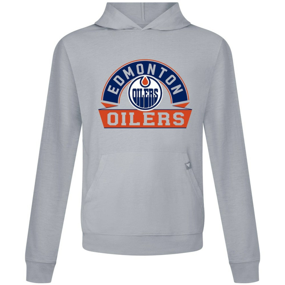NHL Edmonton Oilers Levelwear Relay Banner Arch Pullover Hoodie - Gray