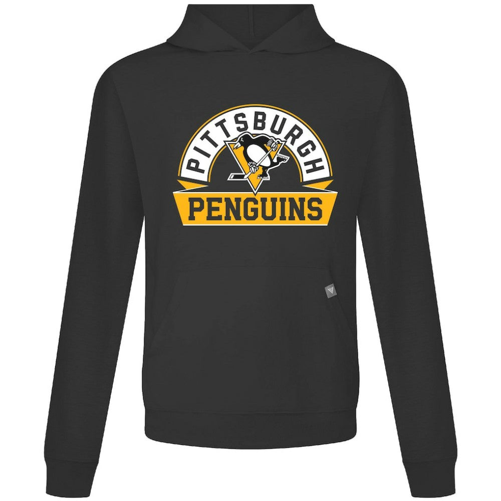 NHL Pittsburgh Penguins Levelwear Relay Banner Arch Pullover Hoodie - Black