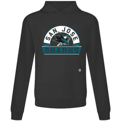 NHL San Jose Sharks Levelwear Relay Banner Arch Pullover Hoodie - Black