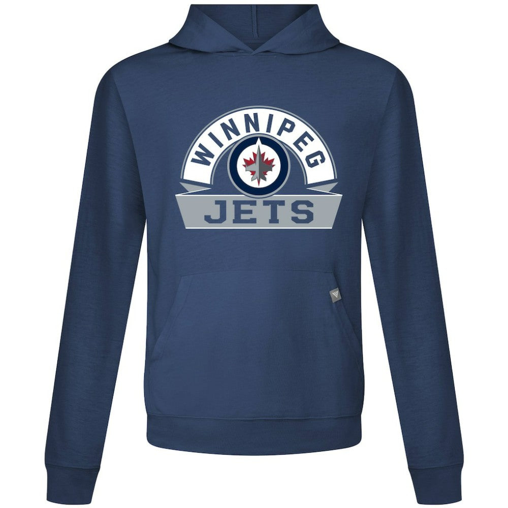 NHL Winnipeg Jets Levelwear Relay Banner Arch Pullover Hoodie - Navy
