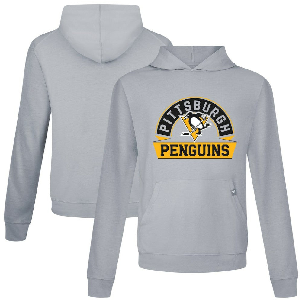 NHL Pittsburgh Penguins Levelwear Relay Banner Arch Pullover Hoodie - Gray