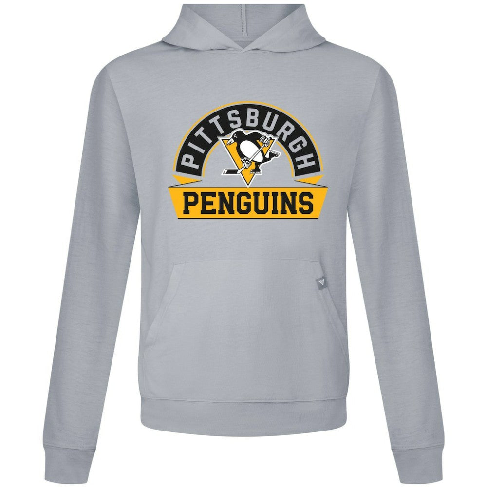 NHL Pittsburgh Penguins Levelwear Relay Banner Arch Pullover Hoodie - Gray