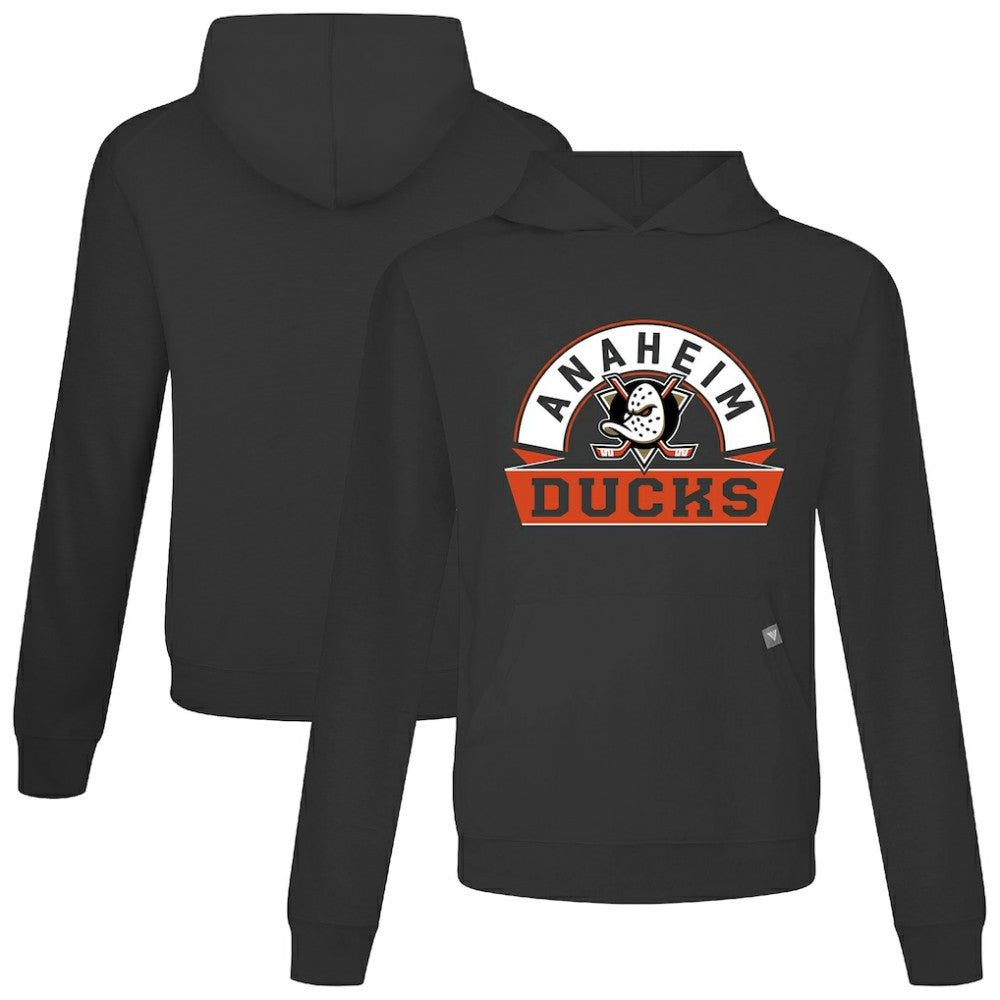 NHL Anaheim Ducks Levelwear Relay Banner Arch Pullover Hoodie - Black