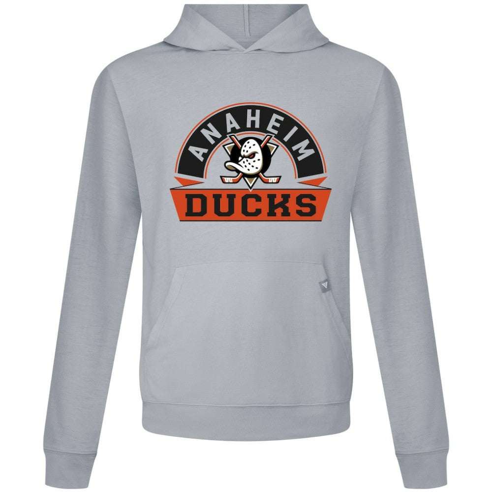 NHL Anaheim Ducks Levelwear Relay Banner Arch Pullover Hoodie - Gray