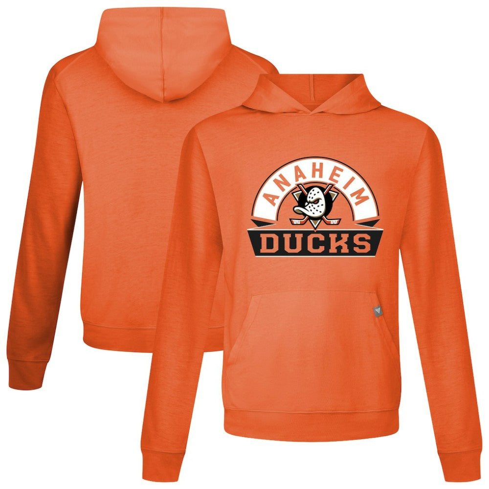 NHL Anaheim Ducks Levelwear Relay Banner Arch Pullover Hoodie - Orange