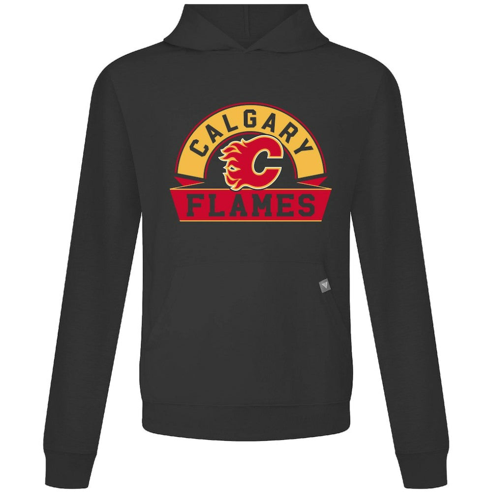 NHL Calgary Flames Levelwear Relay Banner Arch Pullover Hoodie - Black