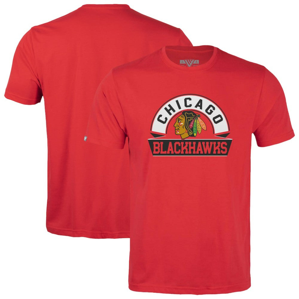 NHL Chicago Blackhawks Levelwear Youth Little Richmond Banner Arch T-Shirt - Red