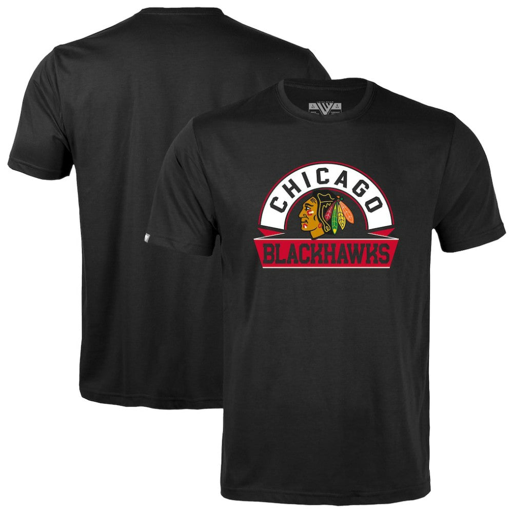 NHL Chicago Blackhawks Levelwear Youth Little Richmond Banner Arch T-Shirt - Black