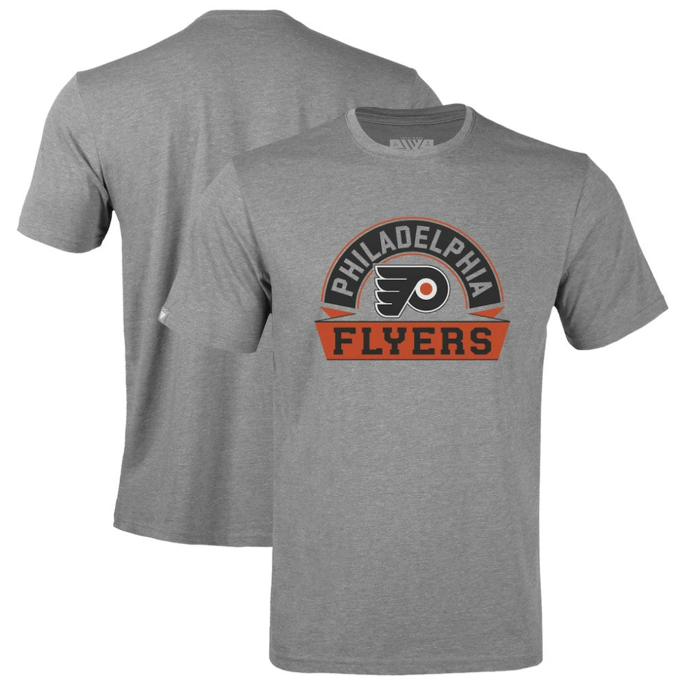 NHL Philadelphia Flyers Levelwear Youth Little Richmond Banner Arch T-Shirt - Gray
