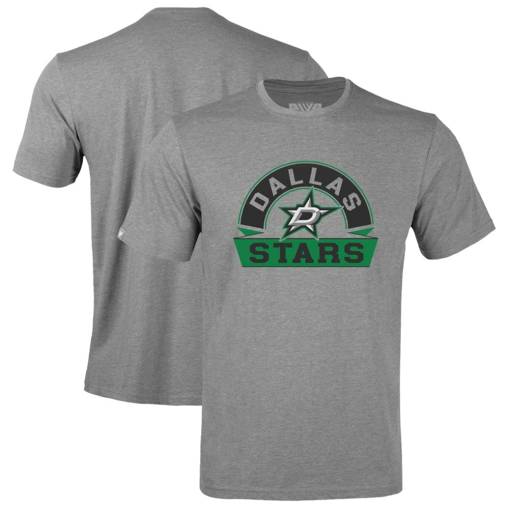 NHL Dallas Stars Levelwear Youth Little Richmond Banner Arch T-Shirt - Gray