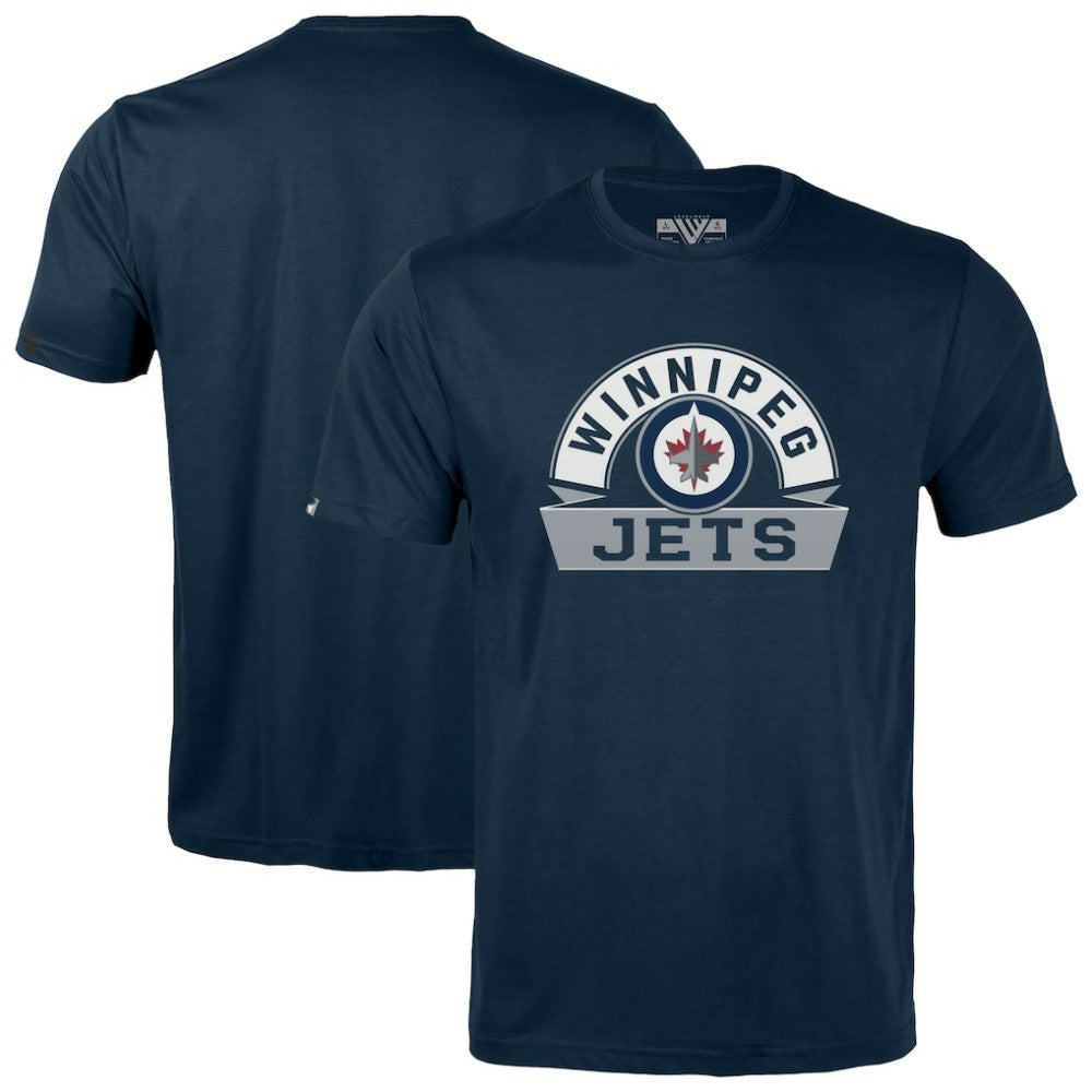 NHL Winnipeg Jets Levelwear Youth Little Richmond Banner Arch T-Shirt - Navy