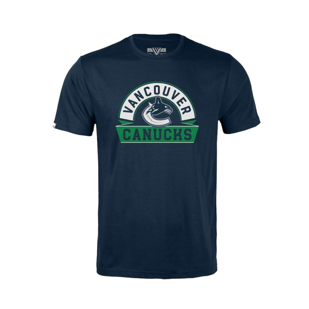 NHL Vancouver Canucks Levelwear Youth Little Richmond Banner Arch T-Shirt - Navy