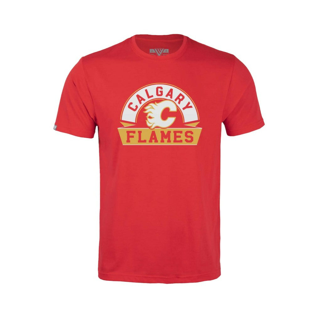 NHL Calgary Flames Levelwear Youth Little Richmond Banner Arch T-Shirt - Red