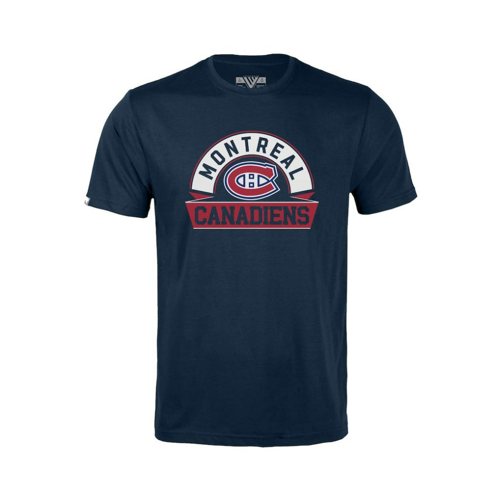 NHL Montreal Canadiens Levelwear Youth Little Richmond Banner Arch T-Shirt - Navy
