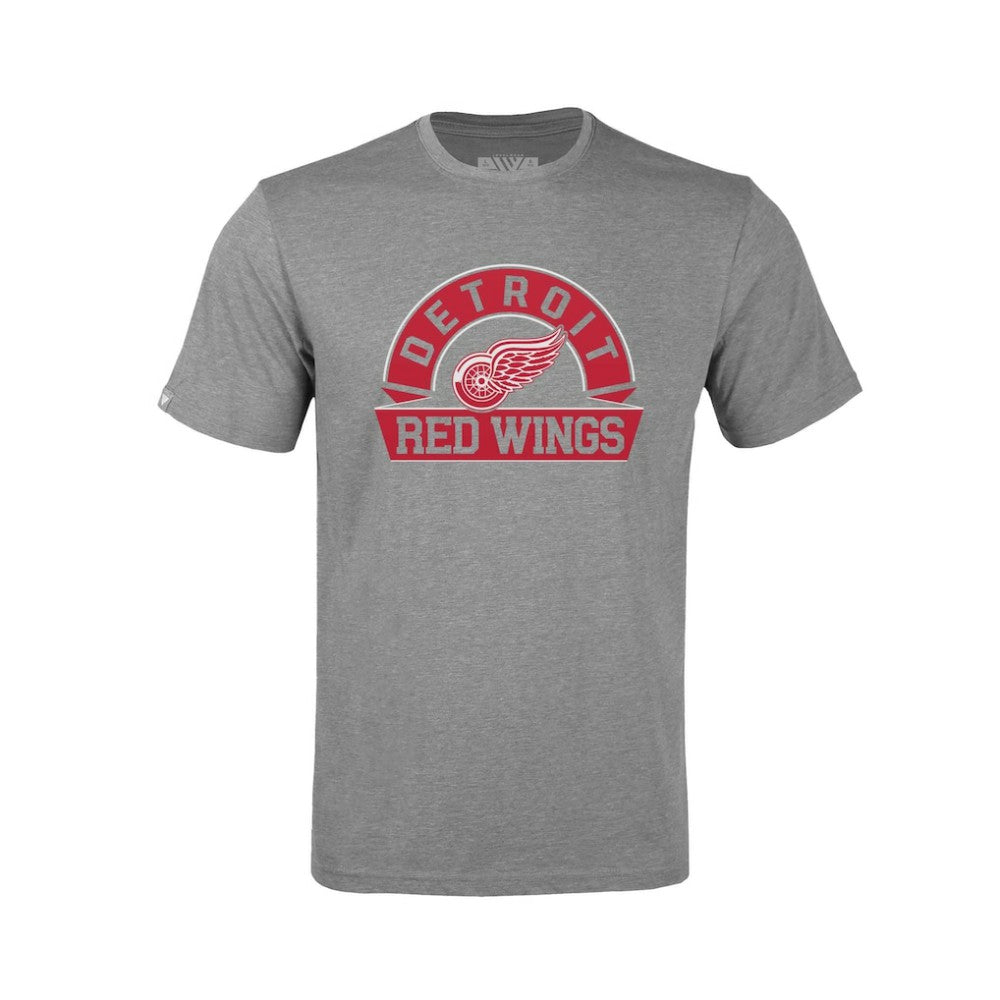 NHL Detroit Red Wings Levelwear Youth Little Richmond Banner Arch T-Shirt - Gray