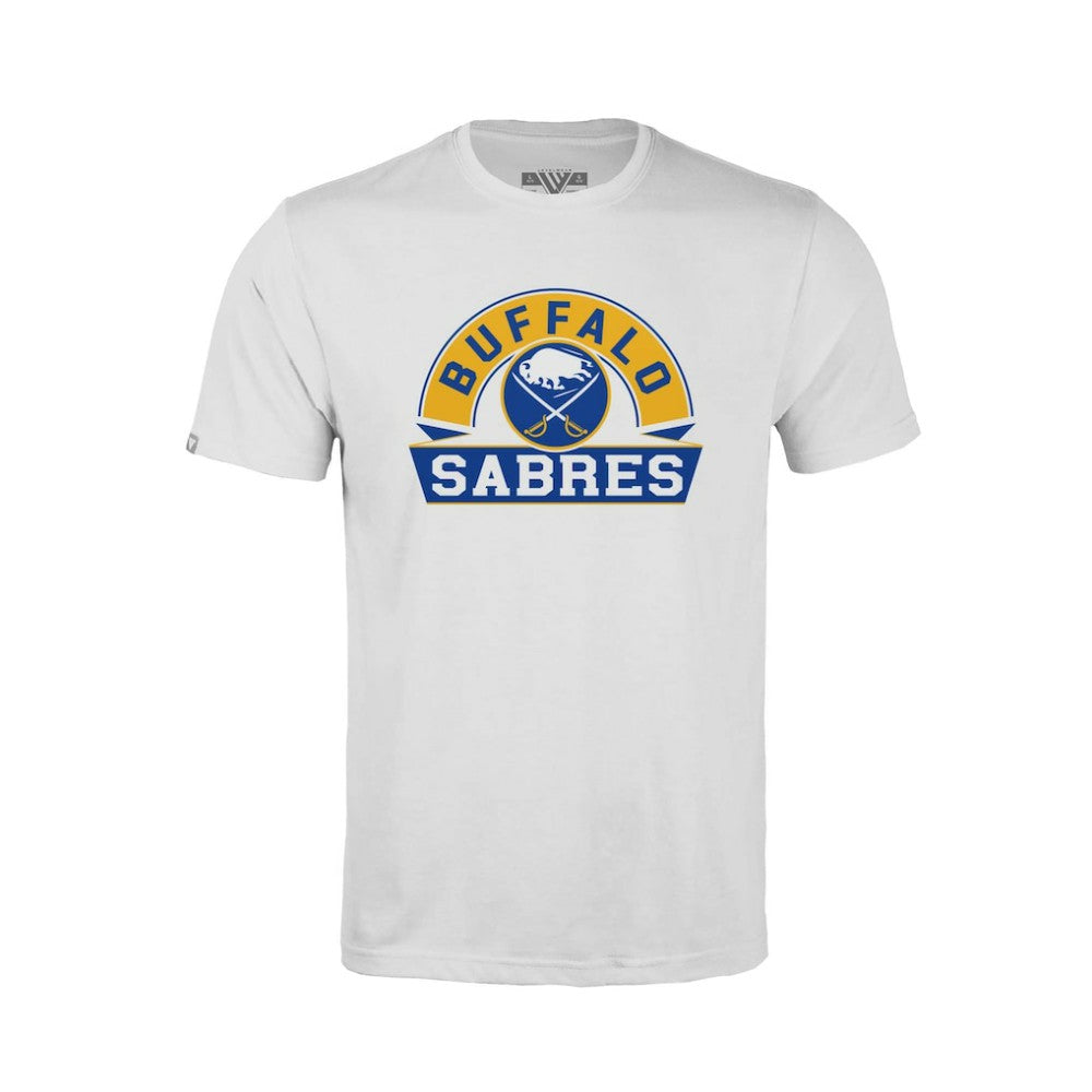 NHL Buffalo Sabres Levelwear Youth Little Richmond Banner Arch T-Shirt - White
