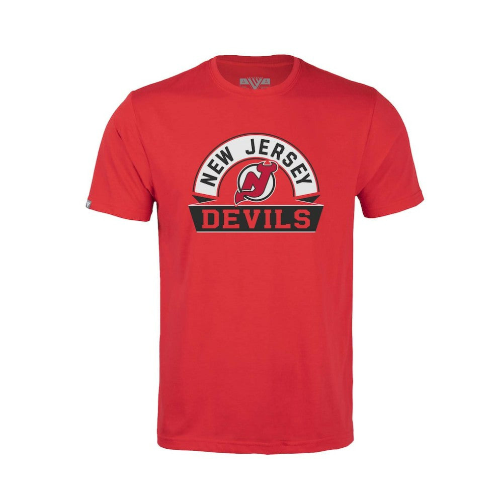 NHL New Jersey Devils Levelwear Youth Little Richmond Banner Arch T-Shirt - Red