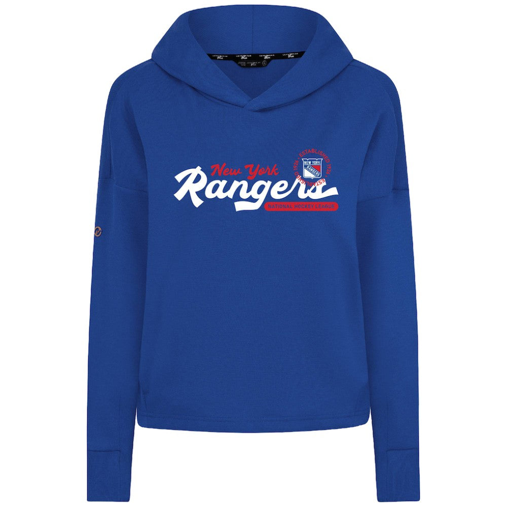 NHL New York Rangers Levelwear Women's Sweet Monument Tri-Blend Cropped Pullover Hoodie - Royal