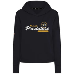 NHL Nashville Predators Levelwear Women's Sweet Monument Tri-Blend Cropped Pullover Hoodie - Black