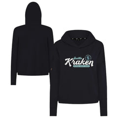NHL Seattle Kraken Levelwear Women's Sweet Monument Tri-Blend Cropped Pullover Hoodie - Black