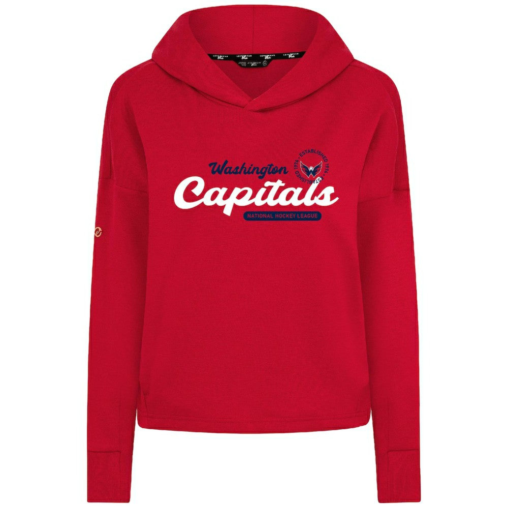 NHL Washington Capitals Levelwear Women's Sweet Monument Tri-Blend Cropped Pullover Hoodie - Red