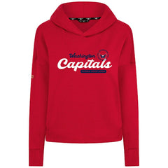 NHL Washington Capitals Levelwear Women's Sweet Monument Tri-Blend Cropped Pullover Hoodie - Red