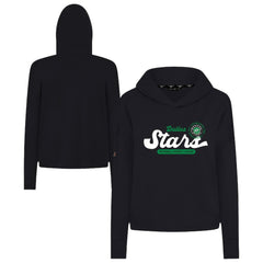 NHL Dallas Stars Levelwear Women's Sweet Monument Tri-Blend Cropped Pullover Hoodie - Black