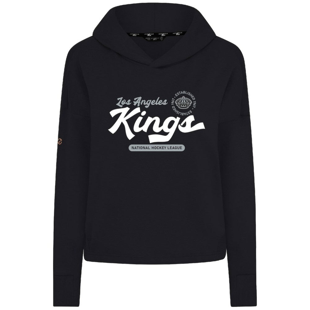 NHL Los Angeles Kings Levelwear Women's Sweet Monument Tri-Blend Cropped Pullover Hoodie - Black