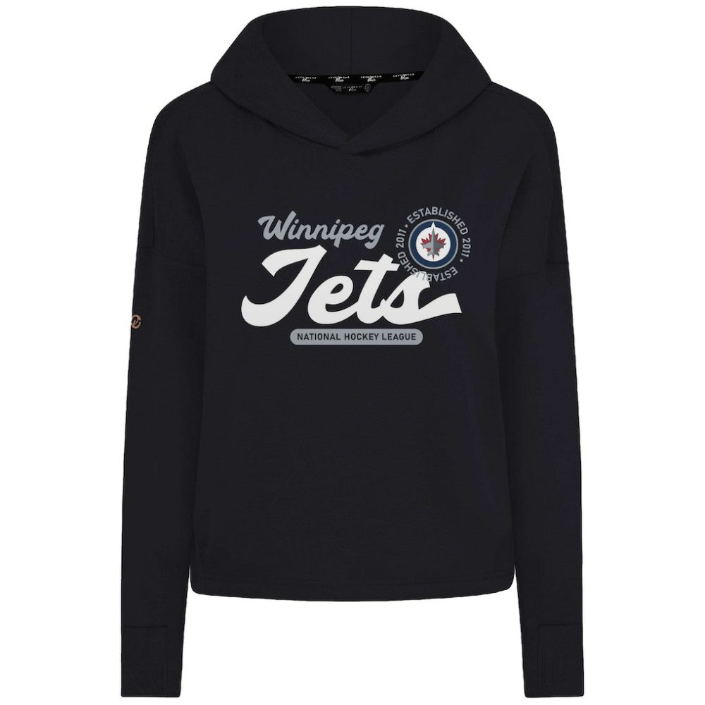 NHL Winnipeg Jets Levelwear Women's Sweet Monument Tri-Blend Cropped Pullover Hoodie - Black