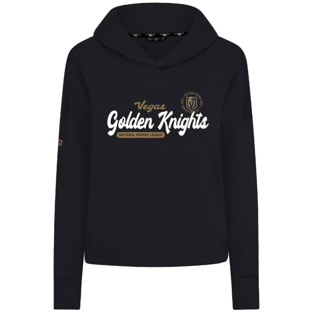 NHL Vegas Golden Knights Levelwear Women's Sweet Monument Tri-Blend Cropped Pullover Hoodie - Black