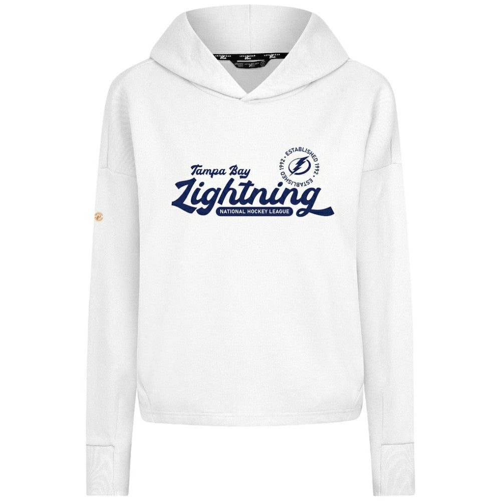 NHL Tampa Bay Lightning Levelwear Women's Sweet Monument Tri-Blend Cropped Pullover Hoodie - White