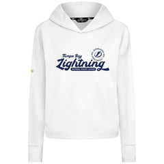 NHL Tampa Bay Lightning Levelwear Women's Sweet Monument Tri-Blend Cropped Pullover Hoodie - White