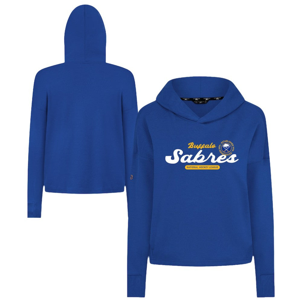 NHL Buffalo Sabres Levelwear Women's Sweet Monument Tri-Blend Cropped Pullover Hoodie - Royal