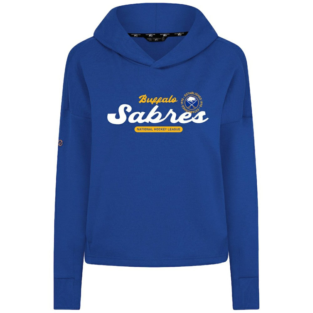 NHL Buffalo Sabres Levelwear Women's Sweet Monument Tri-Blend Cropped Pullover Hoodie - Royal