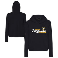 NHL Pittsburgh Penguins Levelwear Women's Sweet Monument Tri-Blend Cropped Pullover Hoodie - Black