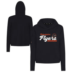 NHL Philadelphia Flyers Levelwear Women's Sweet Monument Tri-Blend Cropped Pullover Hoodie - Black